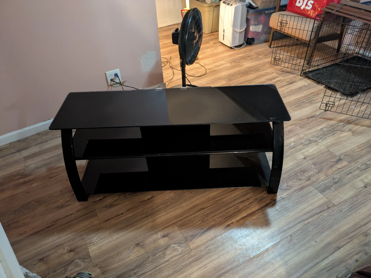 Black Glass TV Stand - photo 3