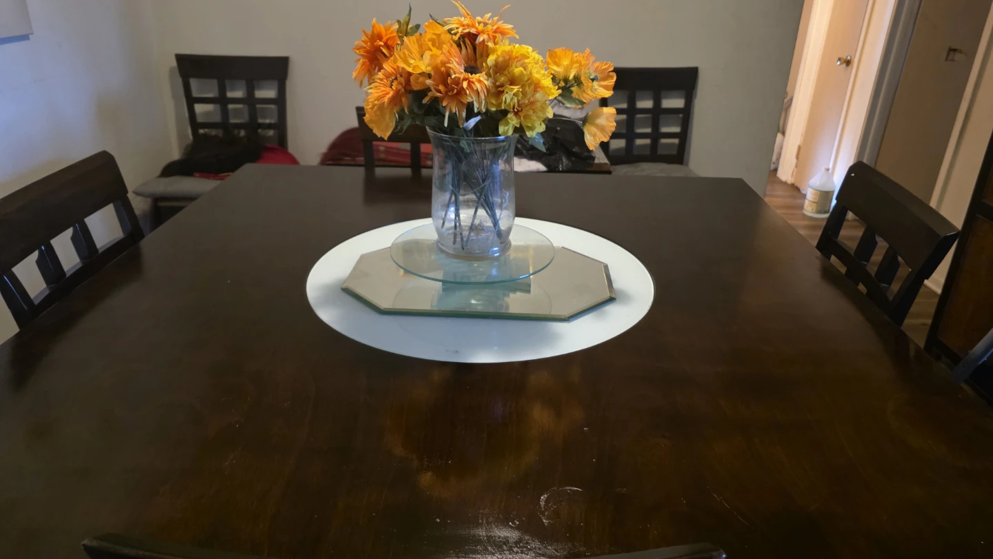 Dark Wood Dining Table with Chair Set - photo 4