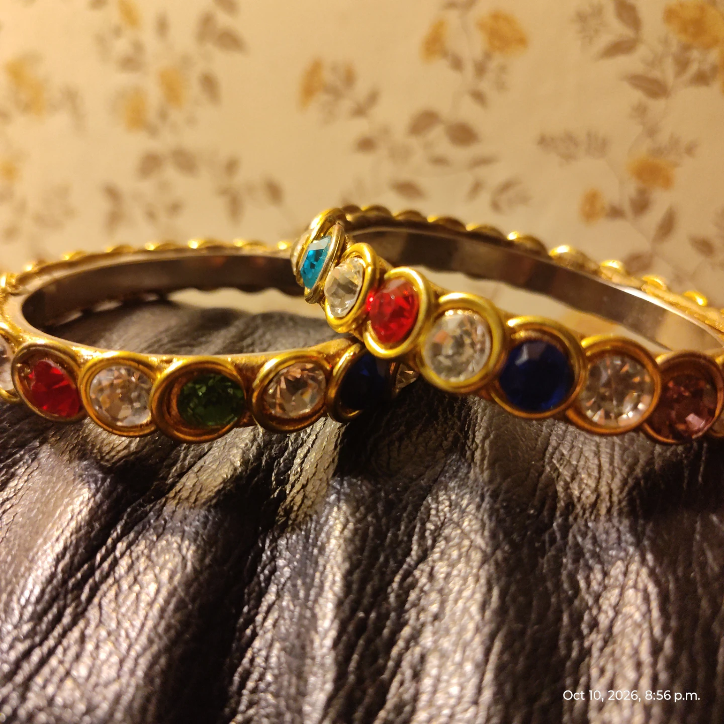 Two multi-coloured stone bangles - photo 3