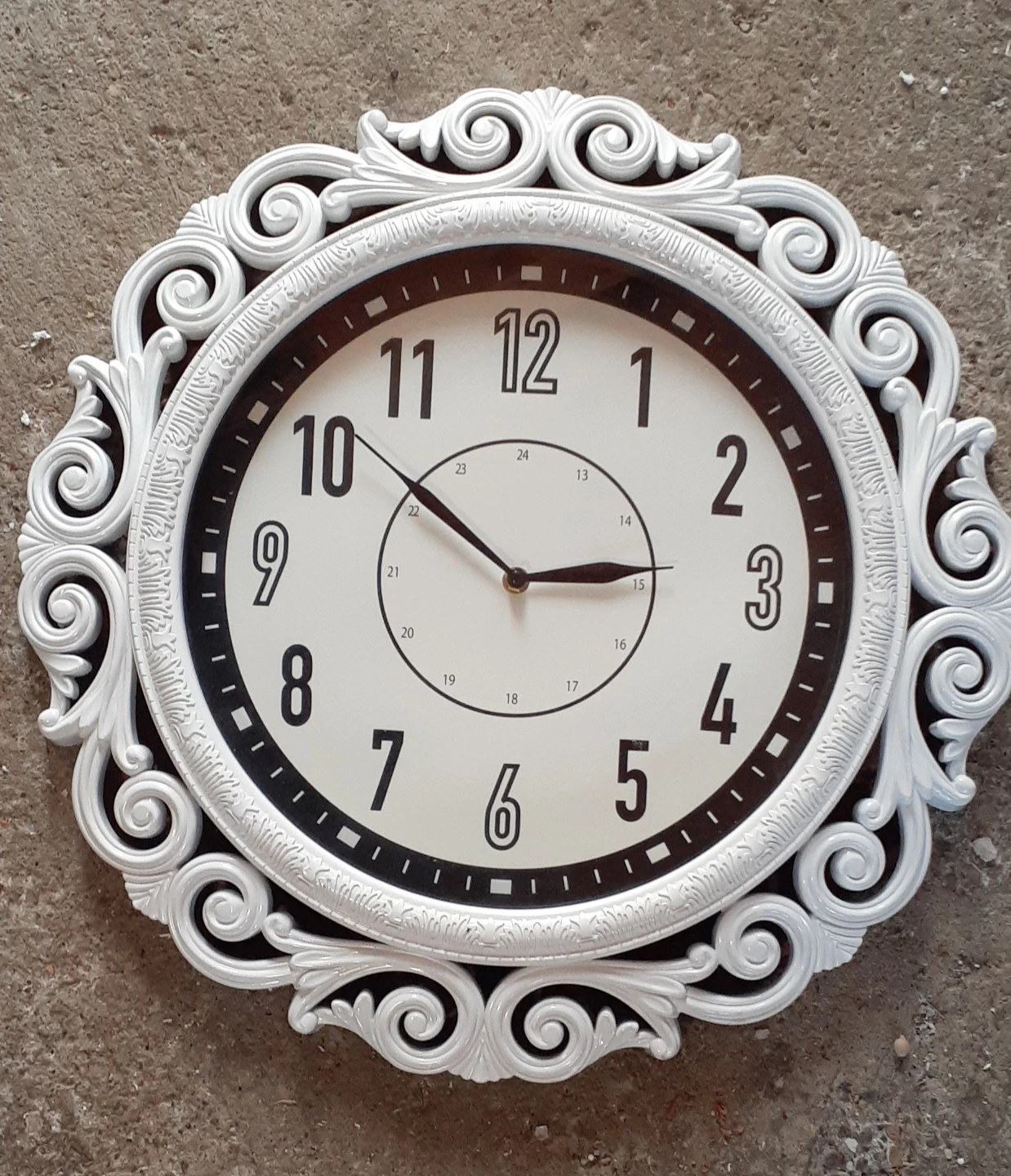Large White Decorative Wall Clock - photo 3