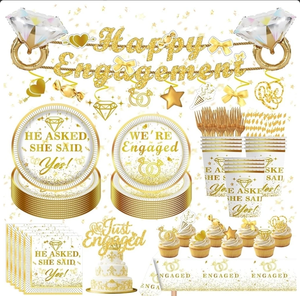 141-Piece Engagement Party Supplies Set