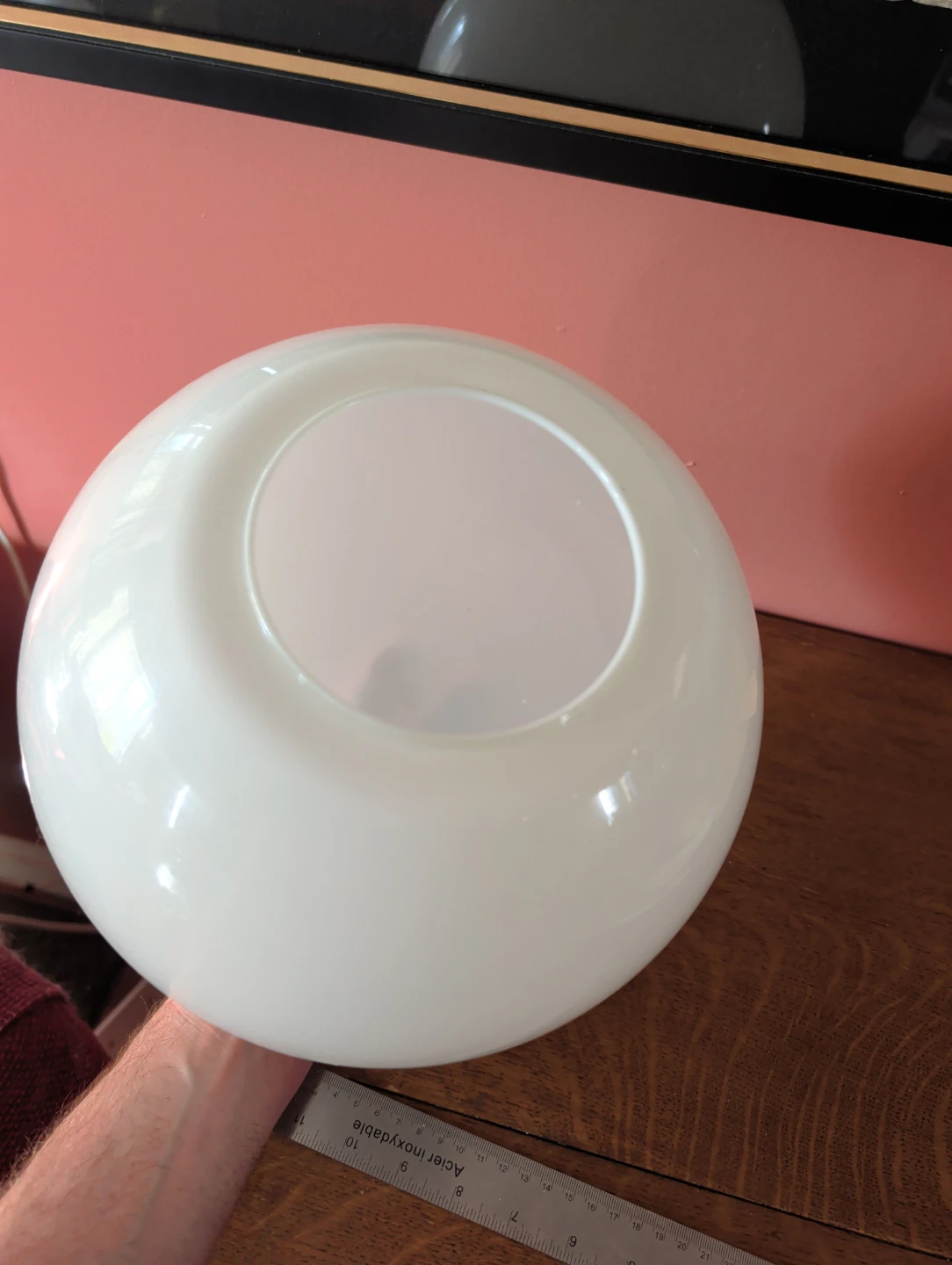 White Glass Globe Light Fixture Shade - photo 3