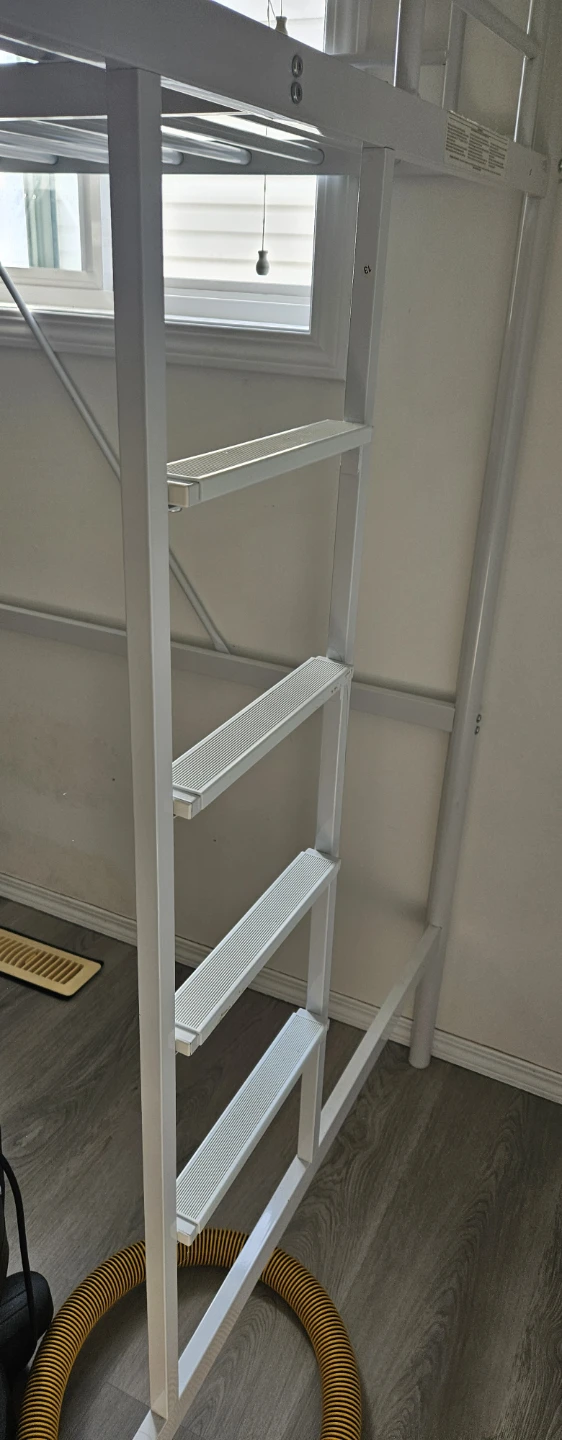 White Metal Twin Loft Bed Frame - photo 2