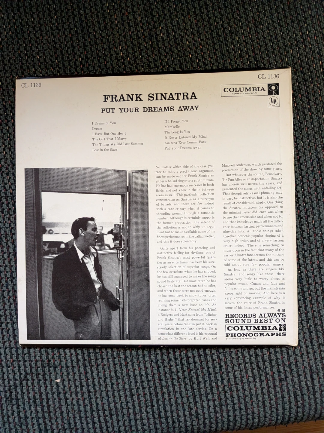 Frank Sinatra Put Your Dreams Away Vinyl LP Canadian Pressing - photo 2