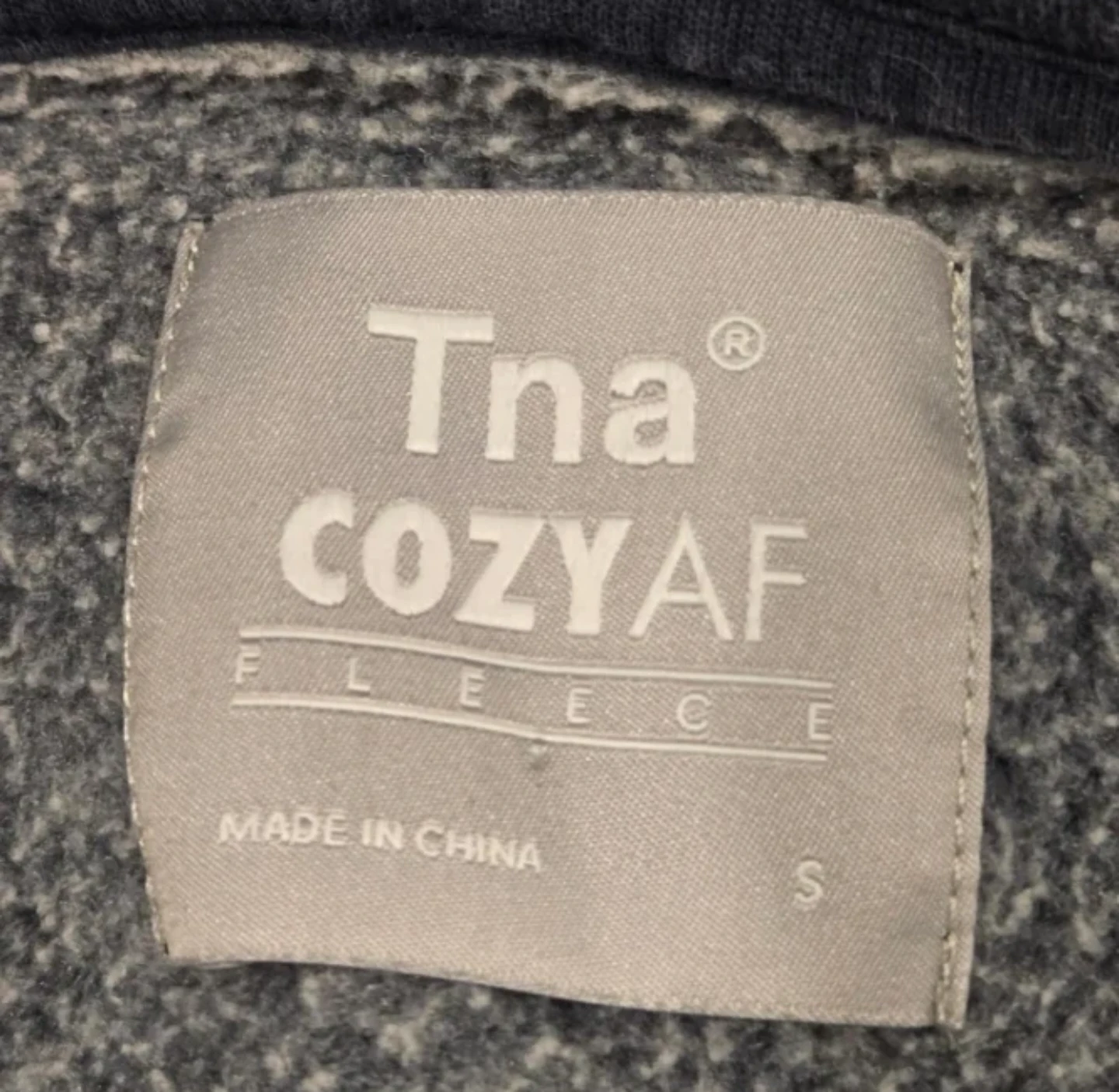 TNA CozyAF Fleece Navy Cropped Zip-Up Sweater - Size Small - photo 4