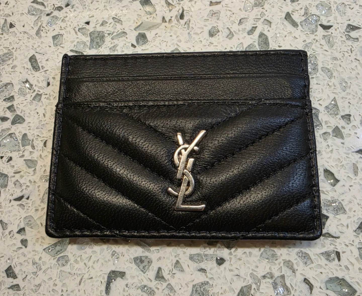 Saint Laurent YSL Quilted Leather Card Holder