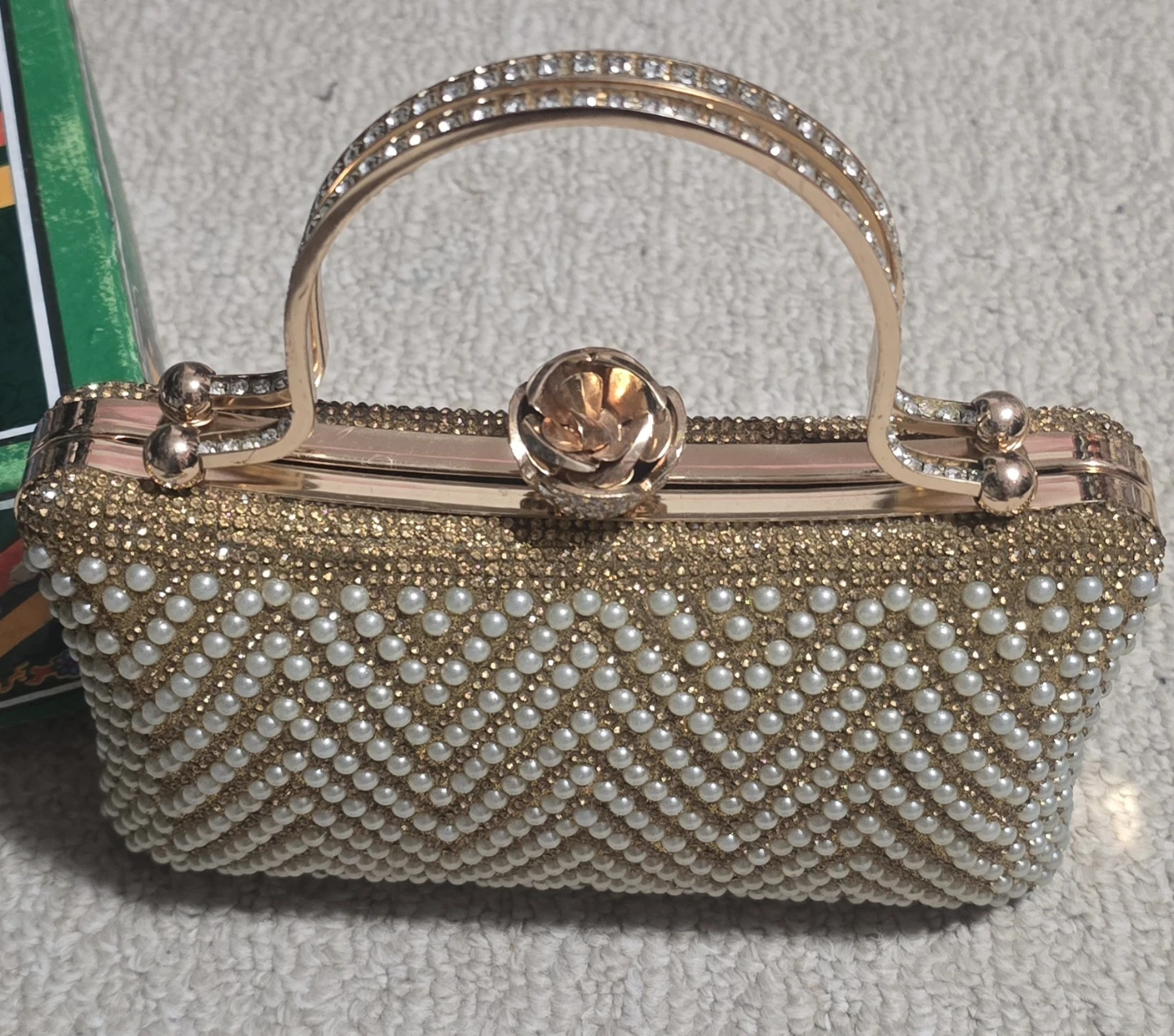 Gold Pearl Evening Clutch