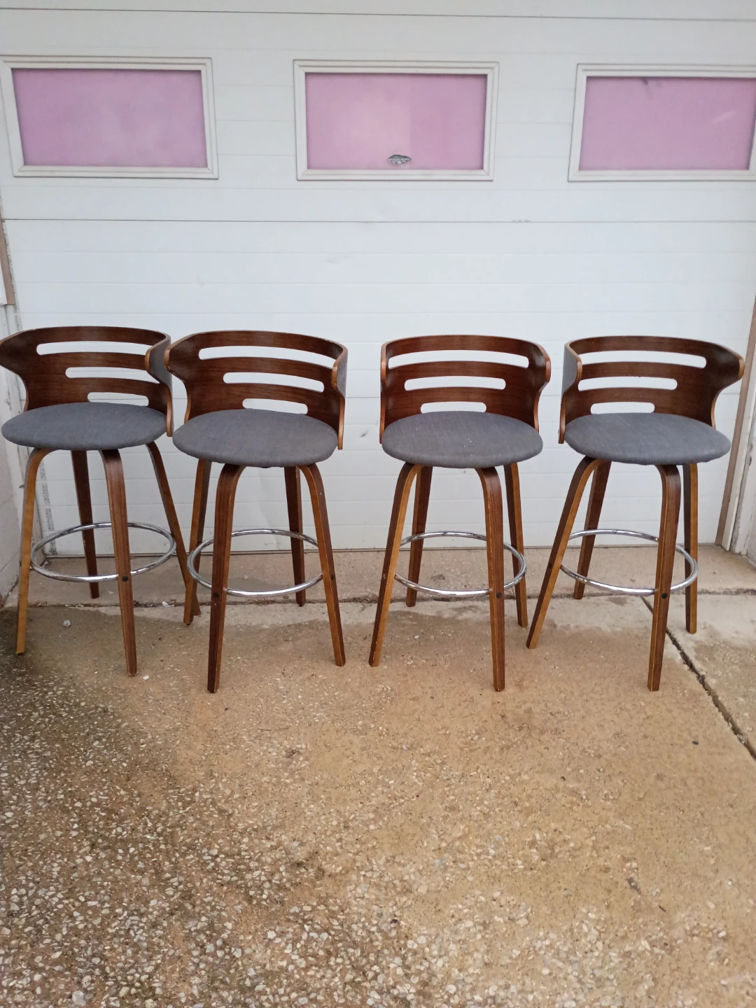 Set of 4 Mid-Century Modern Swivel Bar Stools - photo 3