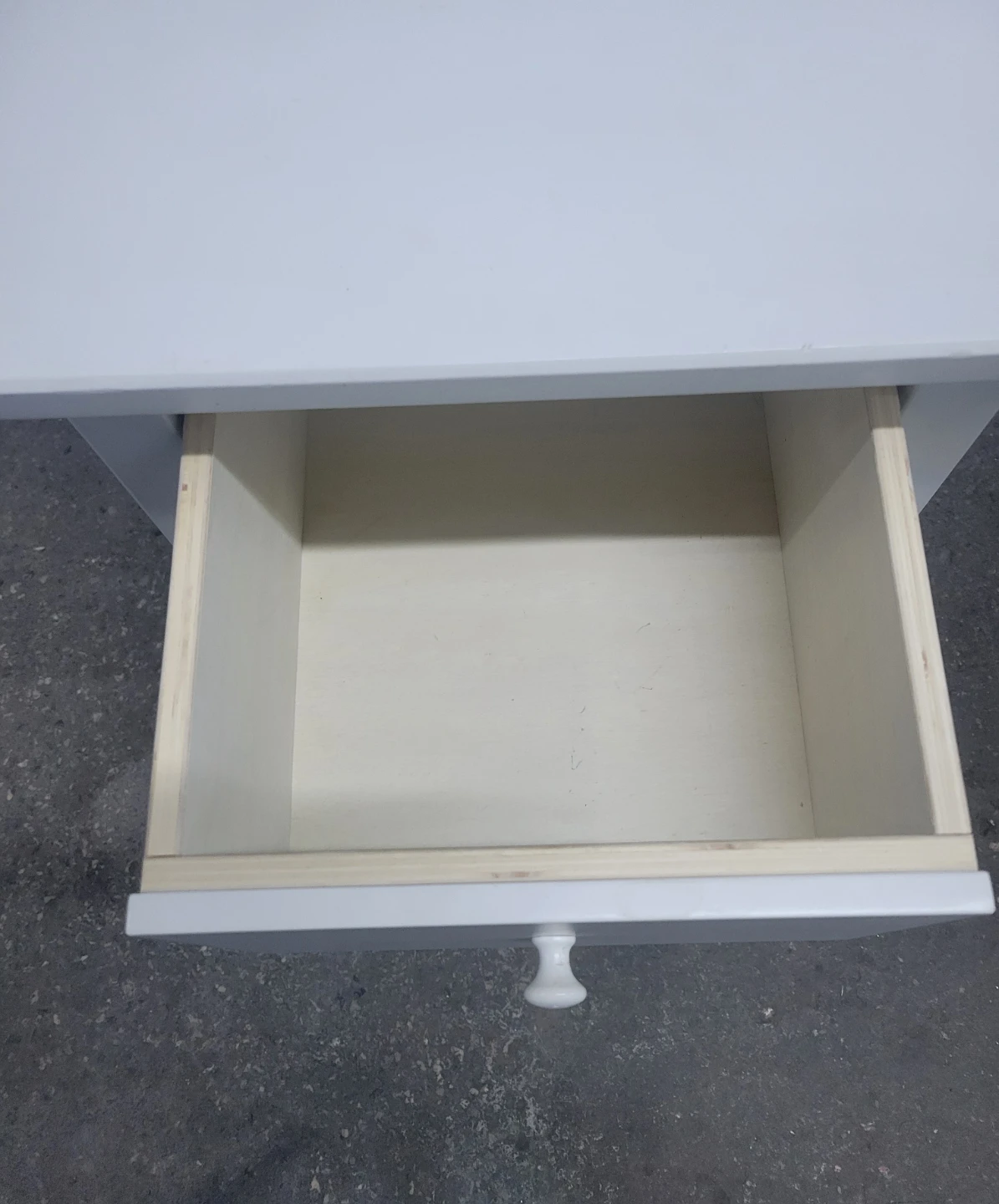 White Wood Nightstand with Drawer - photo 3