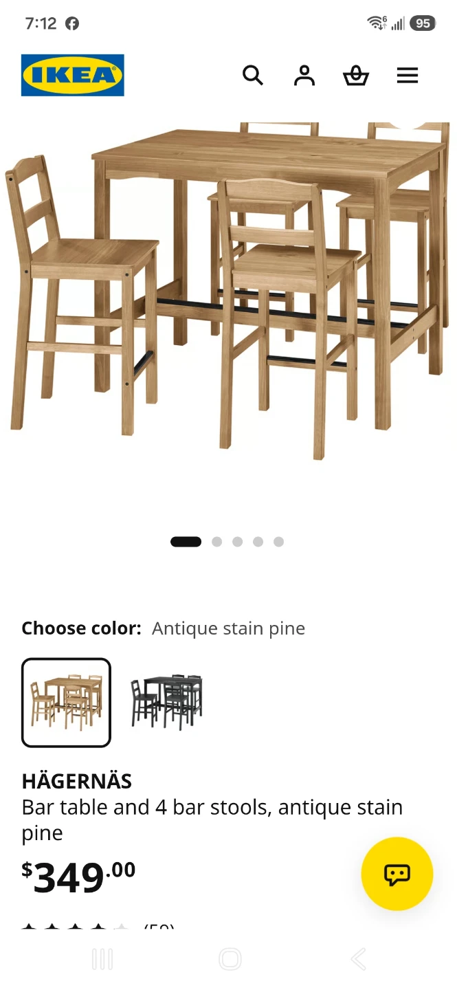 IKEA HÄGERNÄS Bar Table and 4 Bar Stools - photo 4