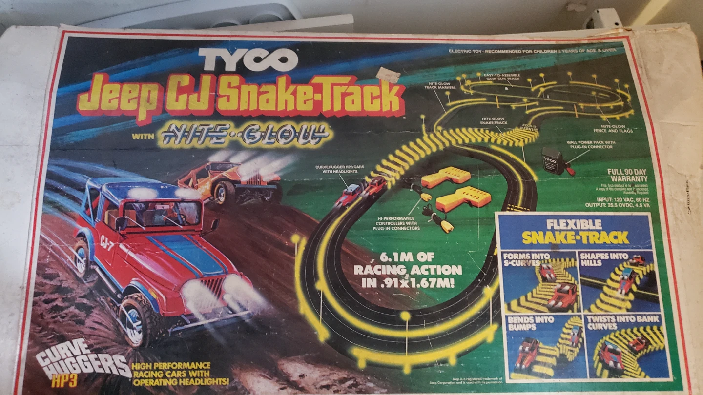 Tyco Jeep CJ Snake-Track Nite-Glow Set