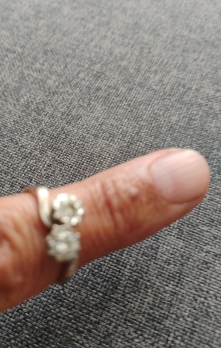 Two-Stone Diamond Bypass Ring - photo 2