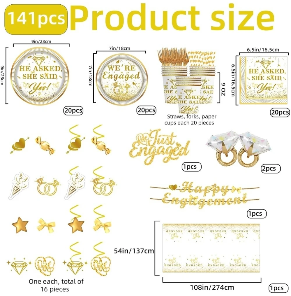 141-Piece Engagement Party Supplies Set - photo 2