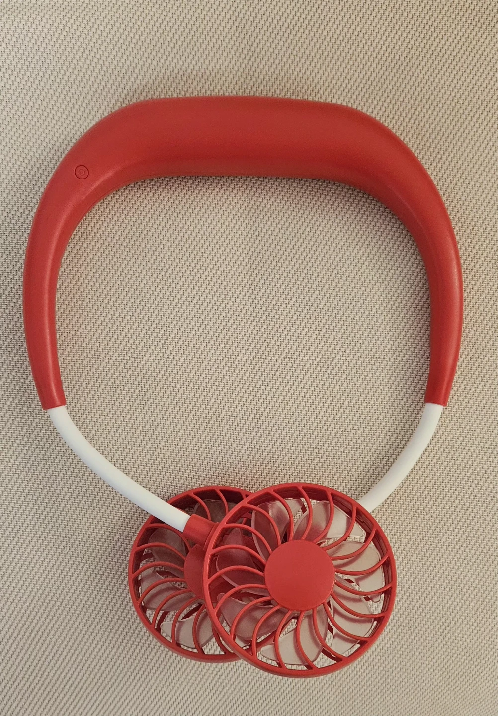 Red Portable Hands-Free Neck Fan - photo 2