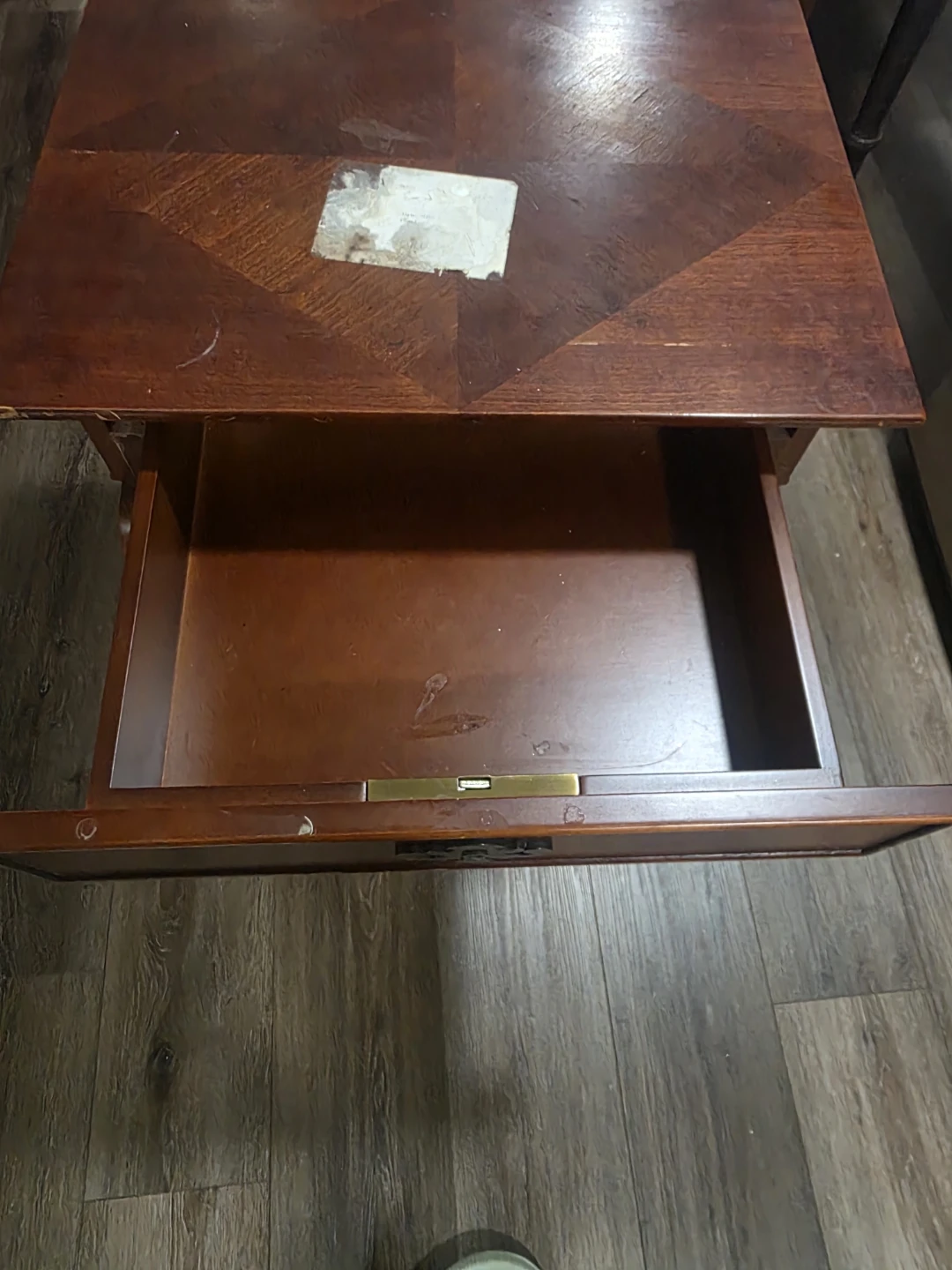 Vintage Mahogany Side Table with Drawer - photo 5
