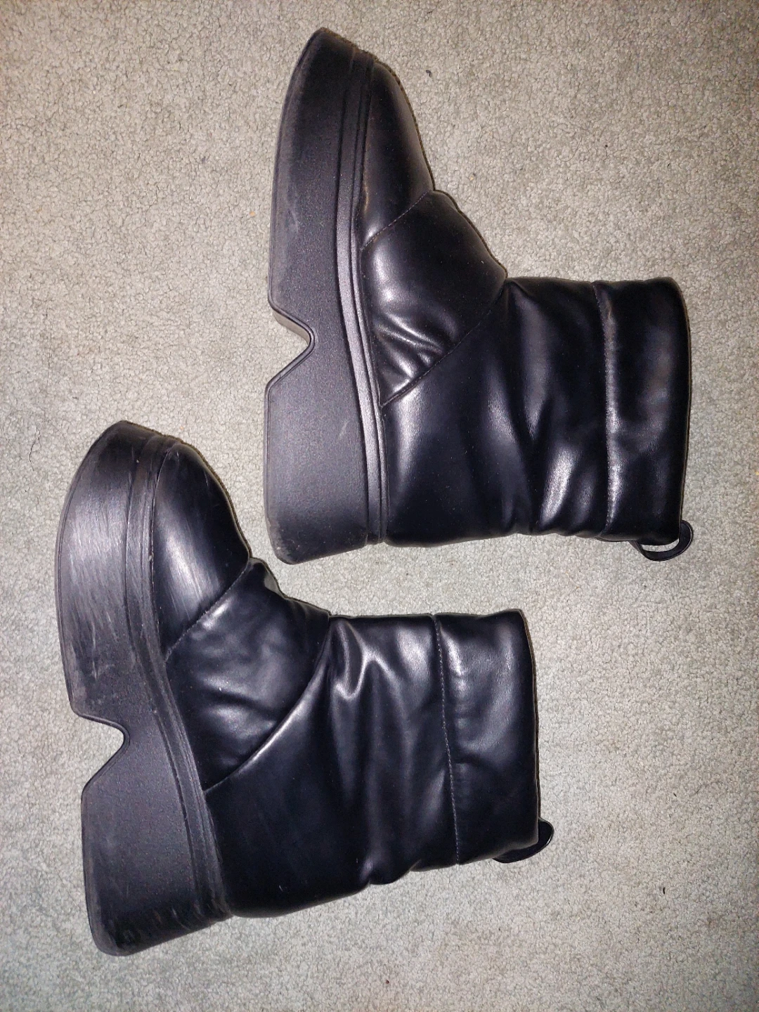 Black Platform Ankle Boots - Size 6