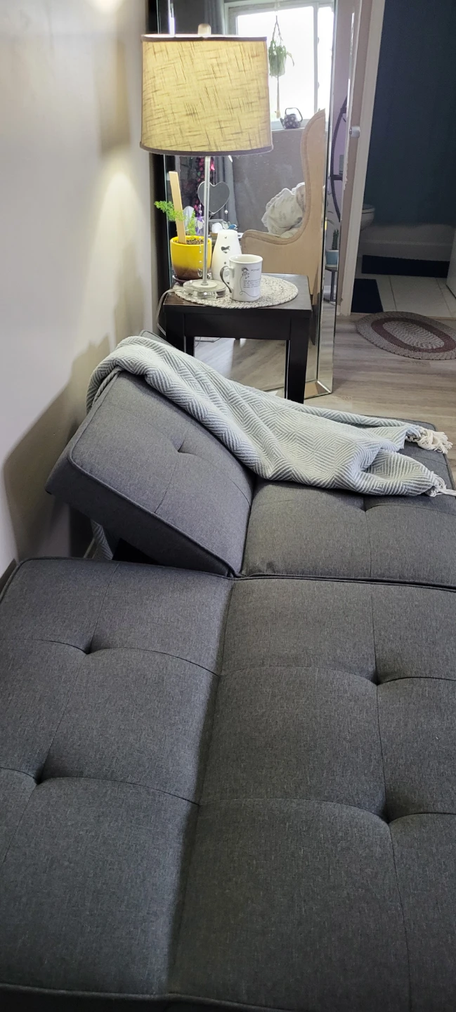 Grey Futon Sofa Bed - photo 5