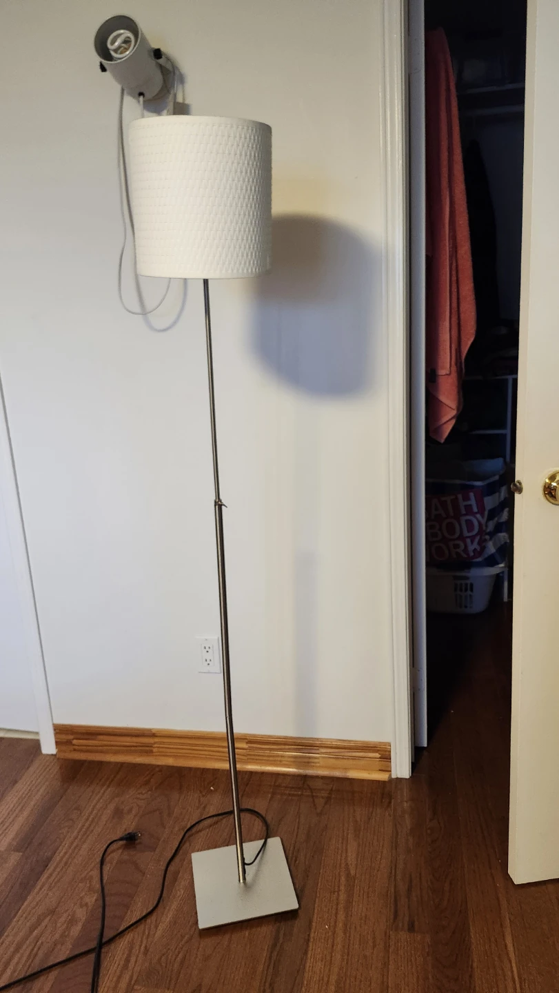 Adjustable Metal Floor Lamp with Textured Shade