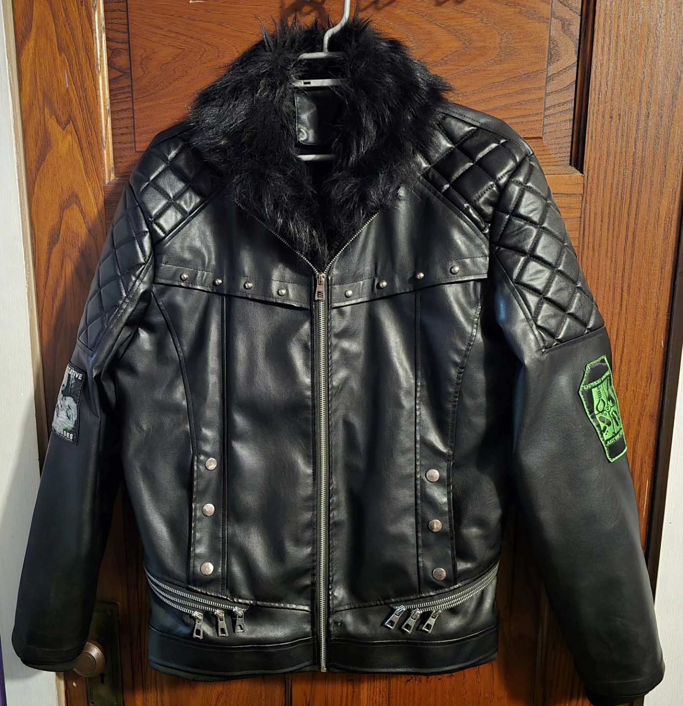 One-of-a-kind Type O Negative Faux Leather, Faux Fur Jacket