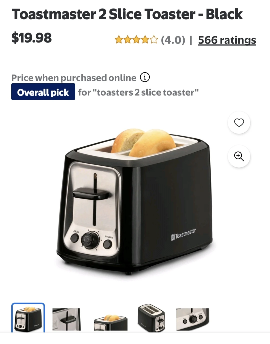 Toastmaster 2-Slice Toaster - Black