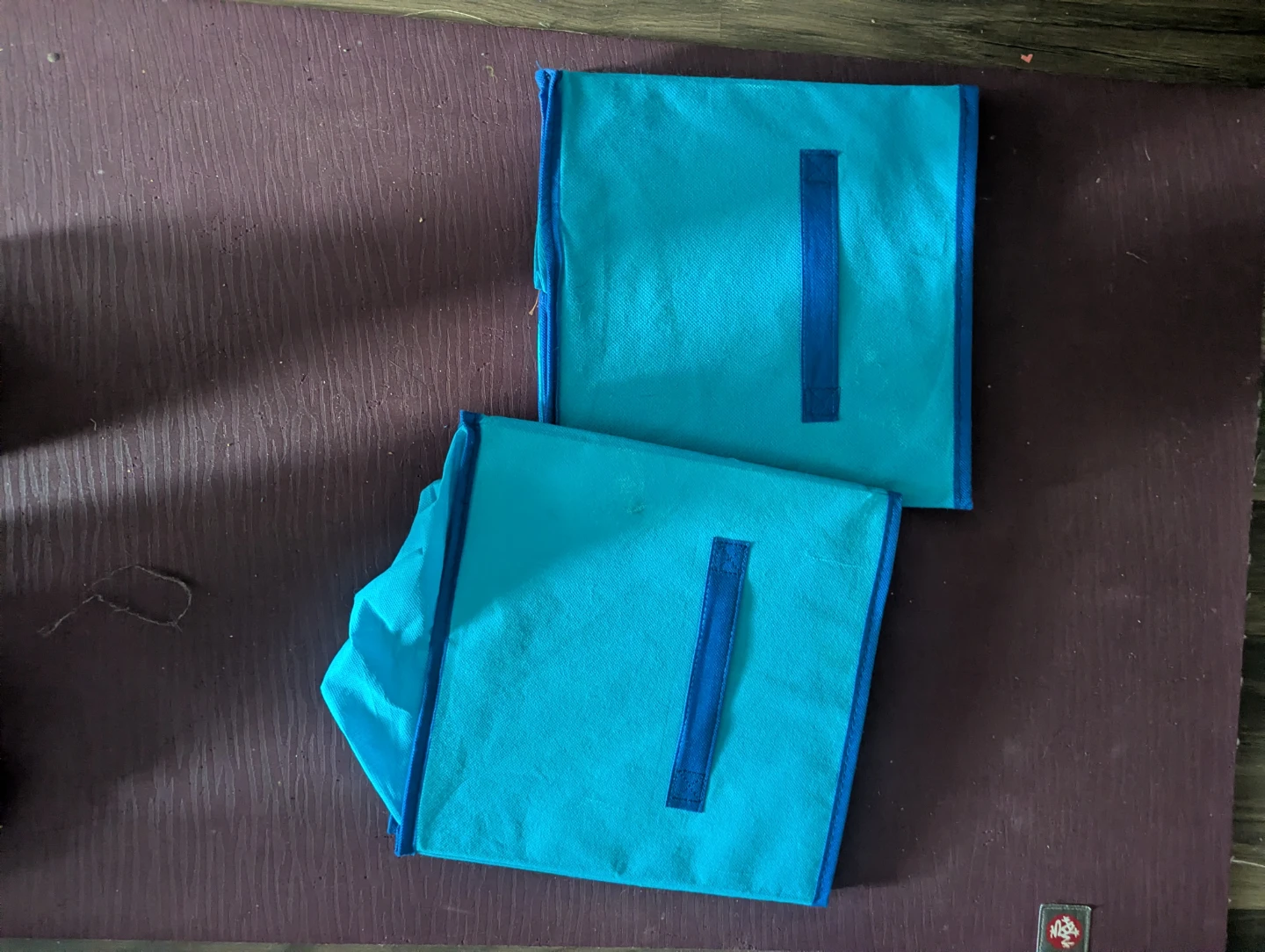 Two Blue Fabric Storage Cubes - photo 2