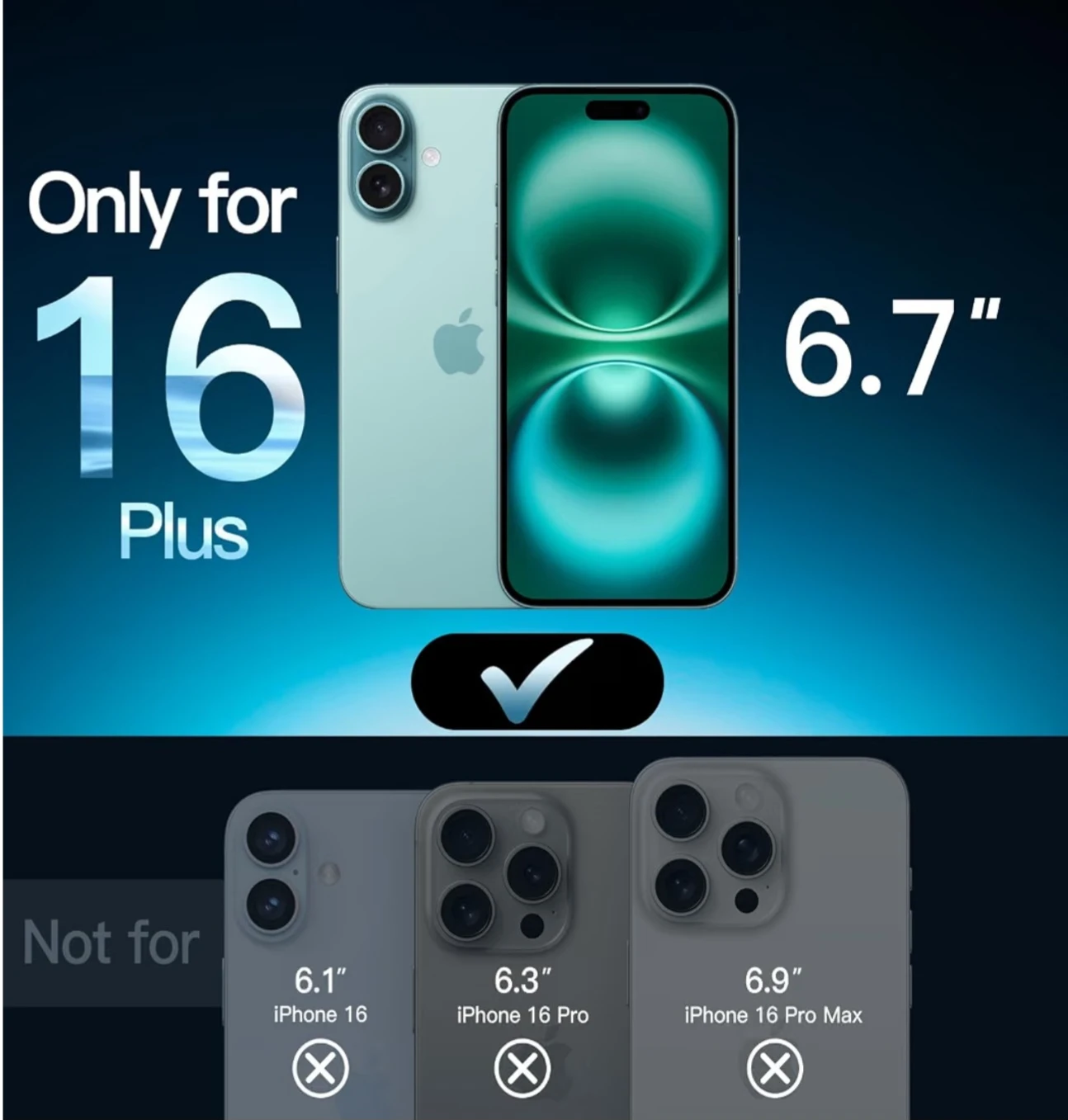 JETech Tempered Glass Screen Protector for iPhone 16 Plus - photo 2