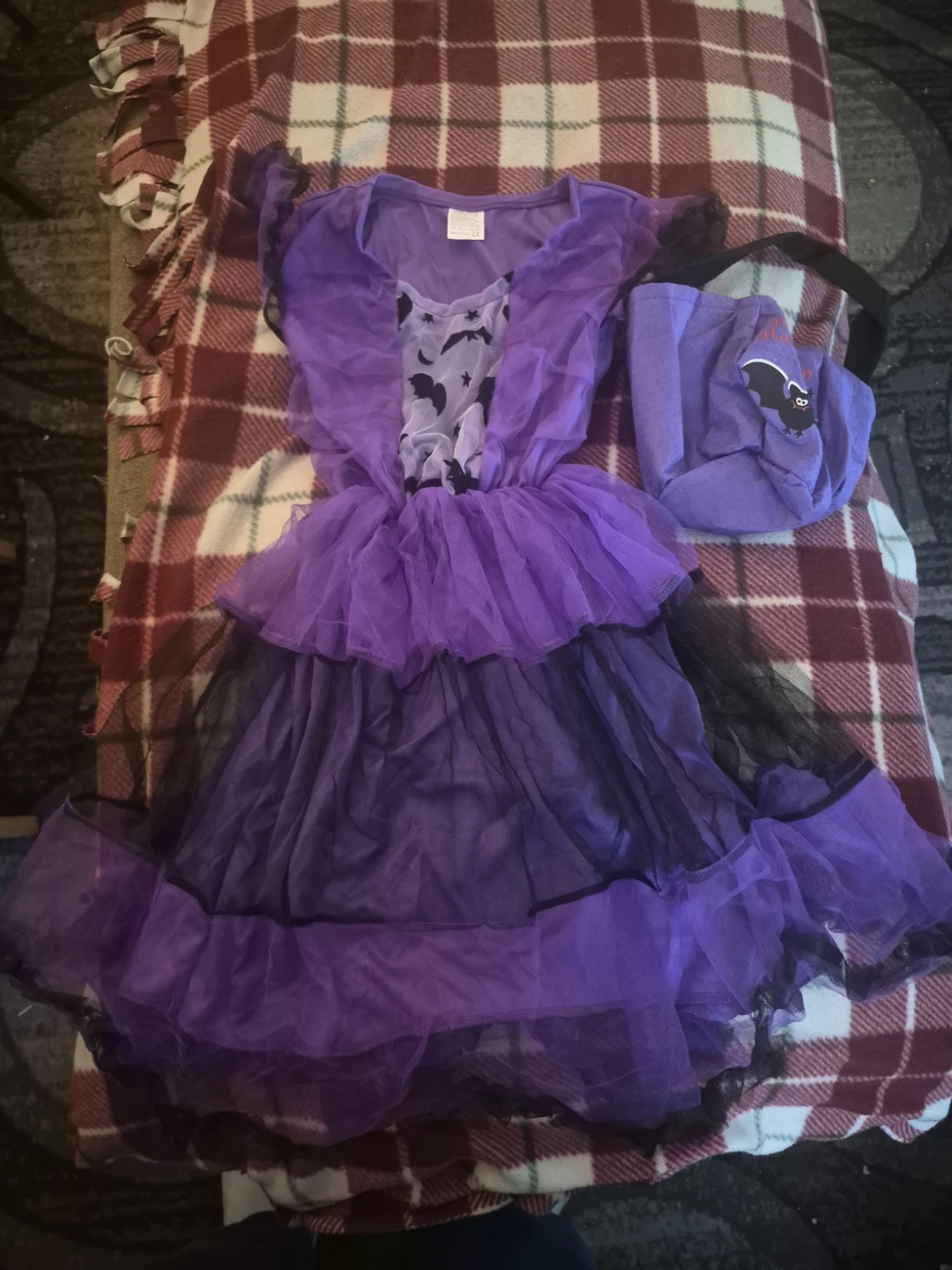 Girls Purple Bat Costume Size 4-6