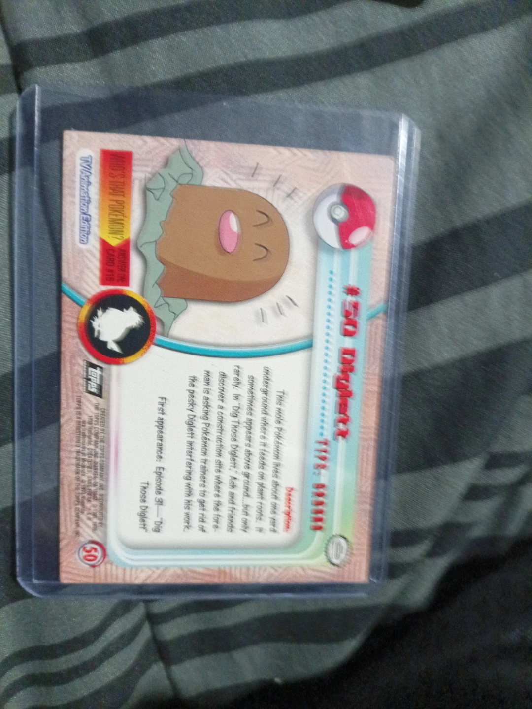 1999 Topps Pokemon #50 Diglett Foil Trading Card - photo 2