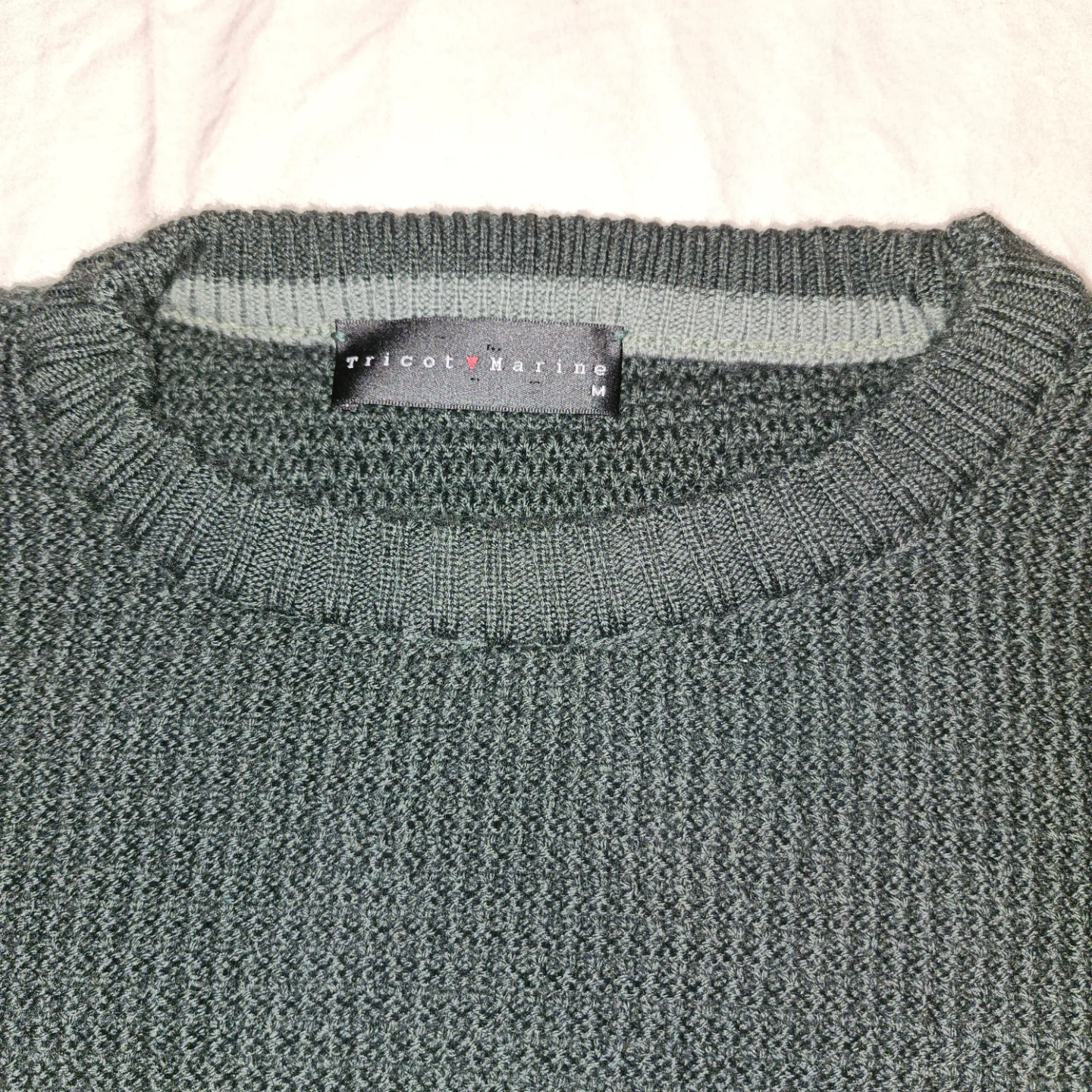 Tricot Marine Dark Green Knit Sweater