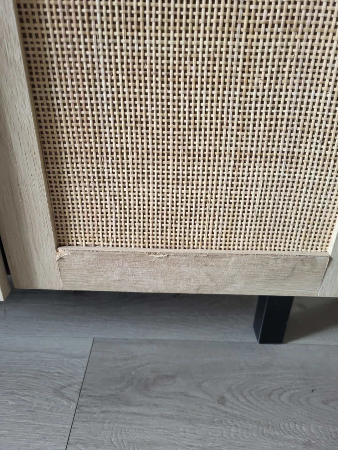 Rattan and Black Storage Cabinet - photo 2