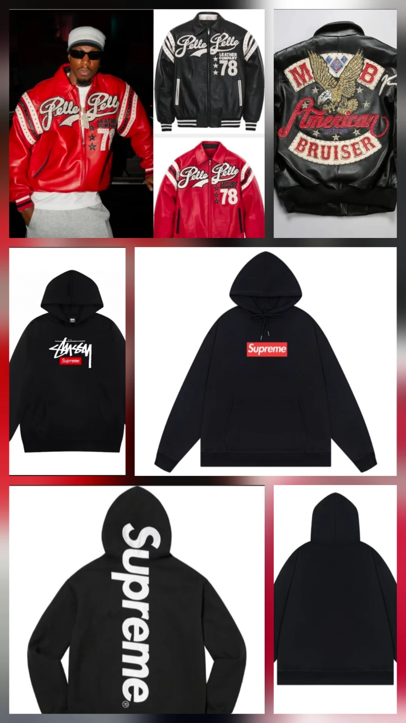 Supreme Black Hoodie and jackets