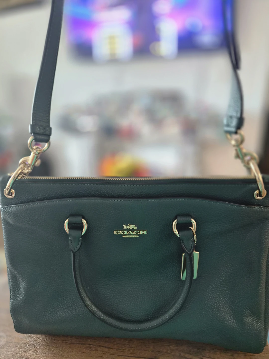 Coach Dark Green Leather Handbag - photo 3