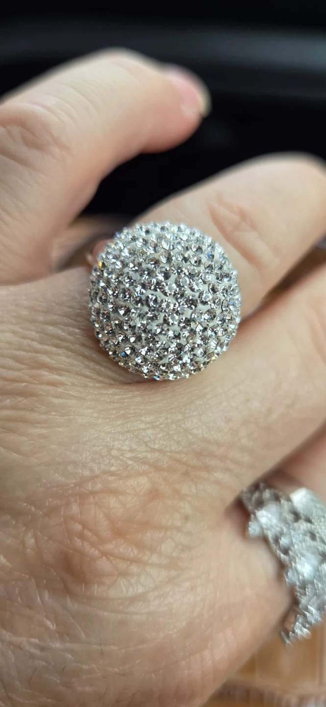 Swarovski crystal dome statement ring
