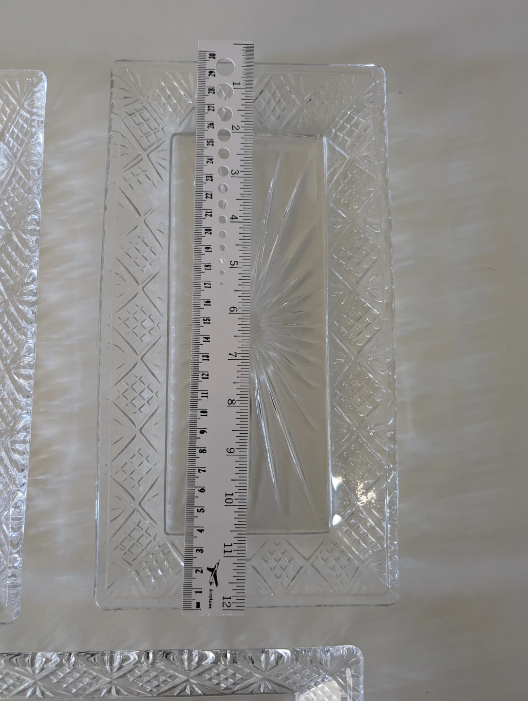 Set of 3 Vintage Pressed Glass Serving Trays - photo 3