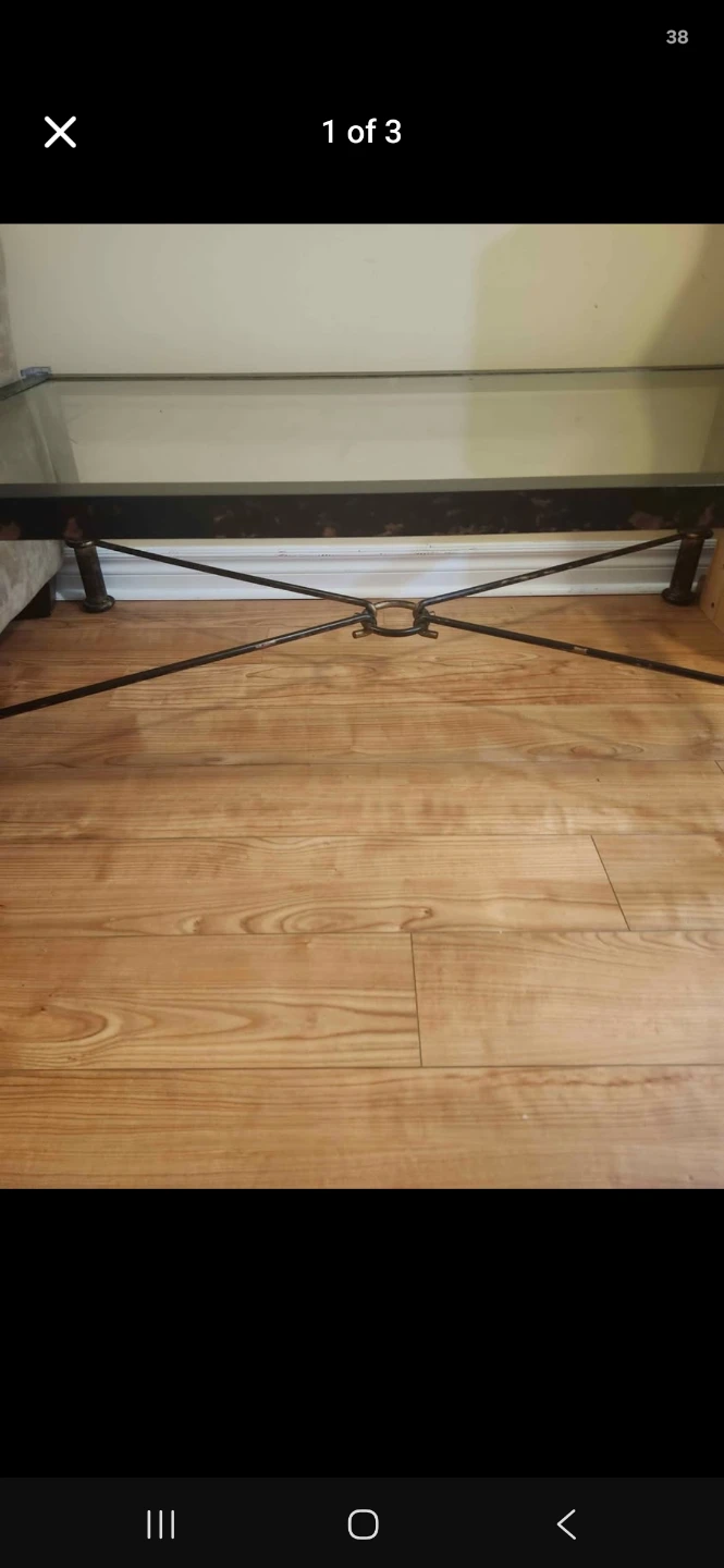 Glass top metal tables set - photo 4