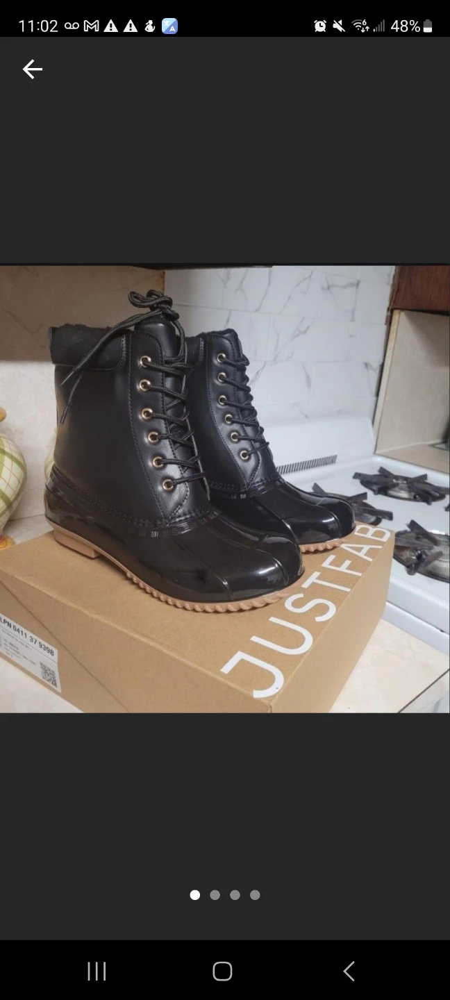 JustFab black duck boots - photo 4