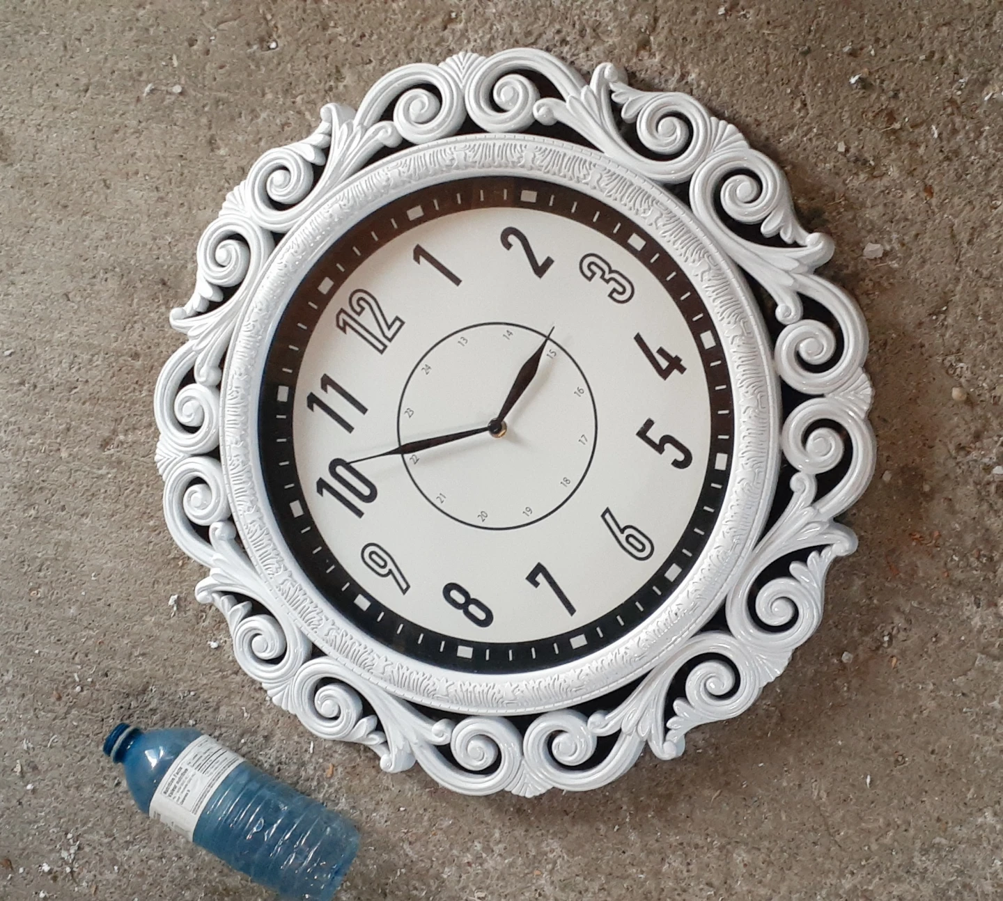 Large White Decorative Wall Clock - photo 2
