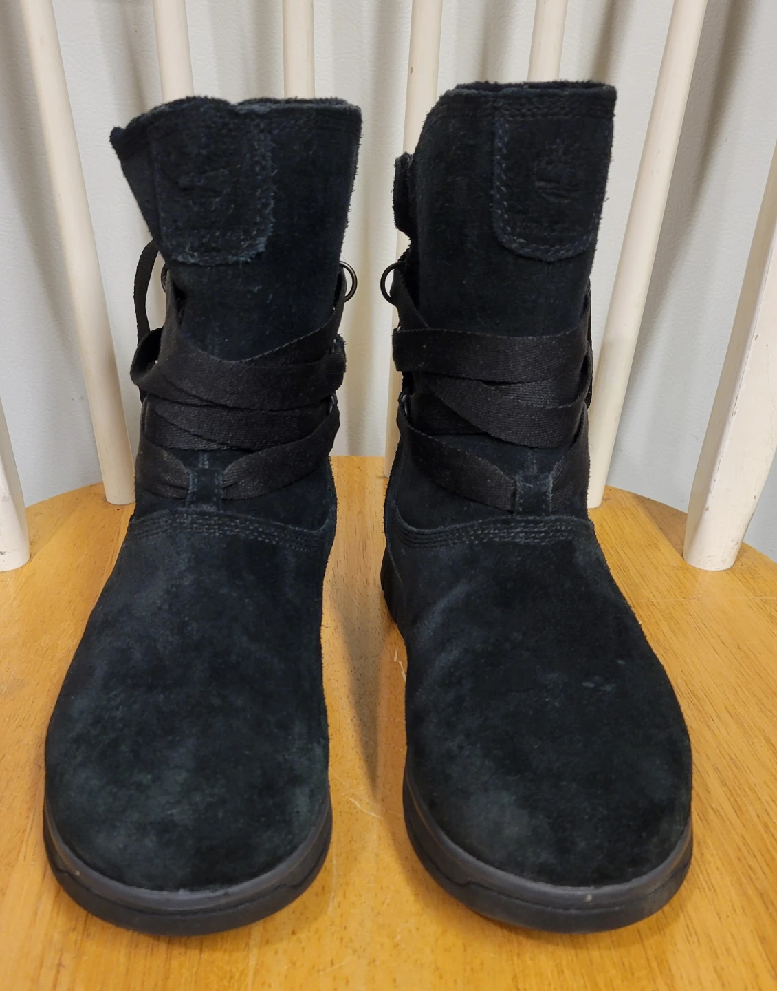 Timberland Leighland Pull-On Black Women Suede Boots Sz 8 - photo 3