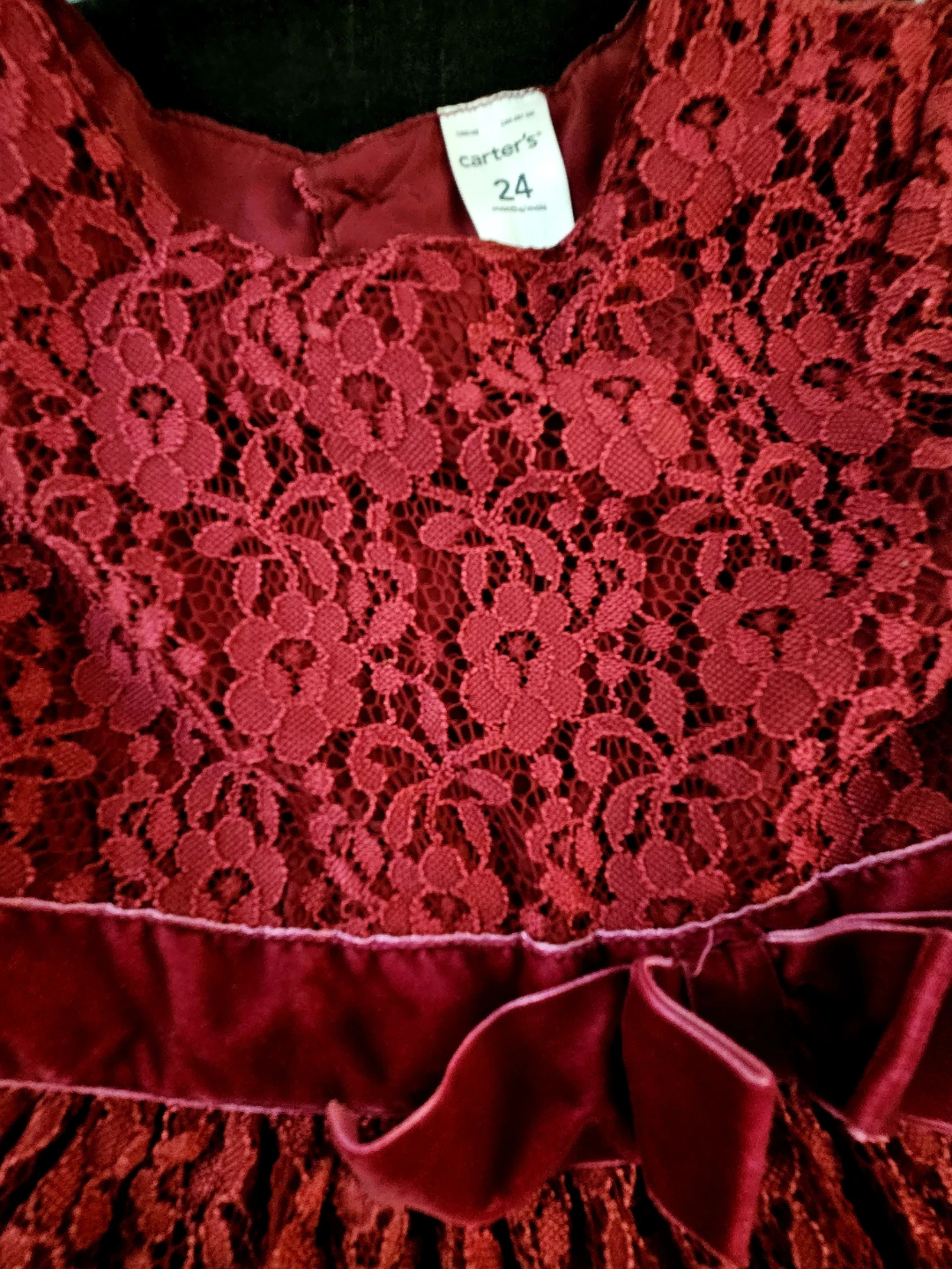 Carter's Red Lace Dress Size 24 Months - photo 3