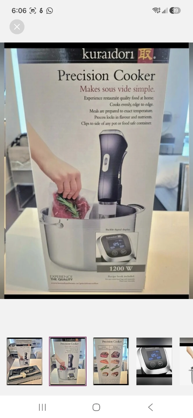 Kuraidori Precision Sous Vide Cooker Circular Cooker - photo 2