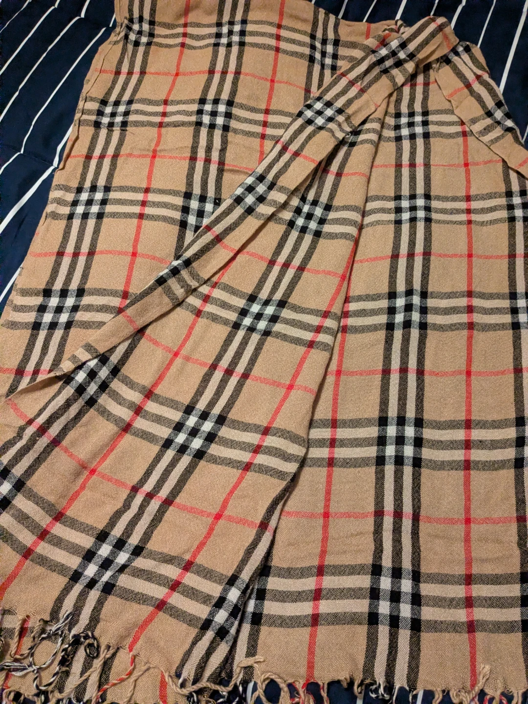 Tan Plaid Fringe Scarf 60 x 22 - photo 3