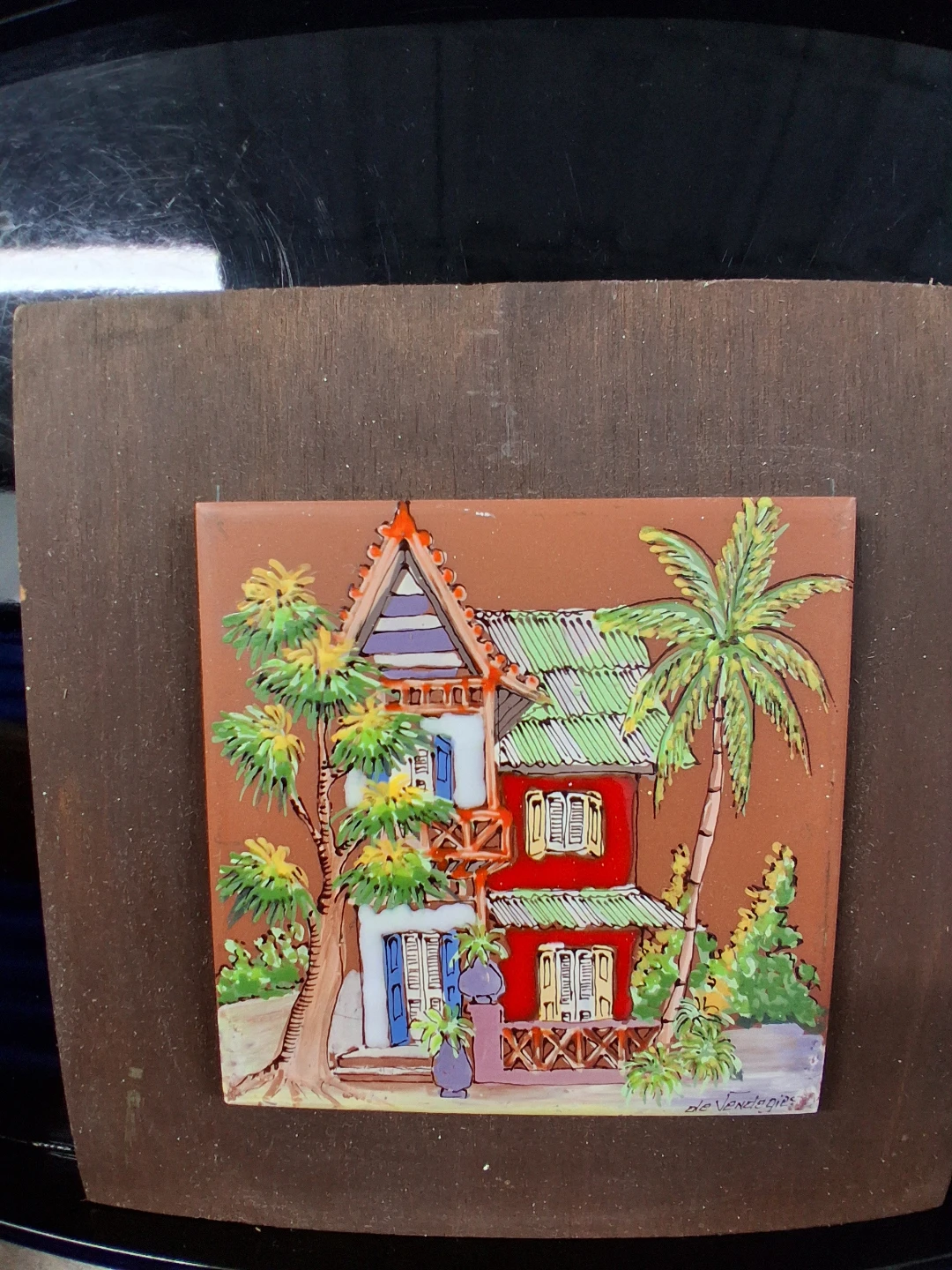 de Vendegies Hand-Painted Tropical House Tile Art