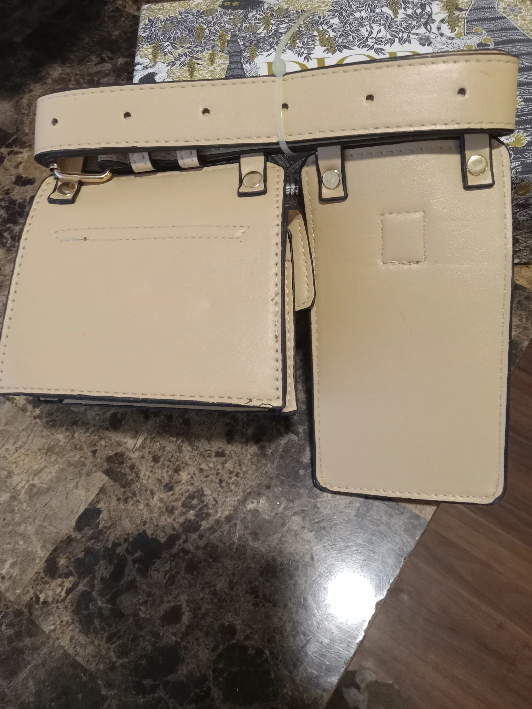 Beige Utility Belt with Two Detachable Pouches