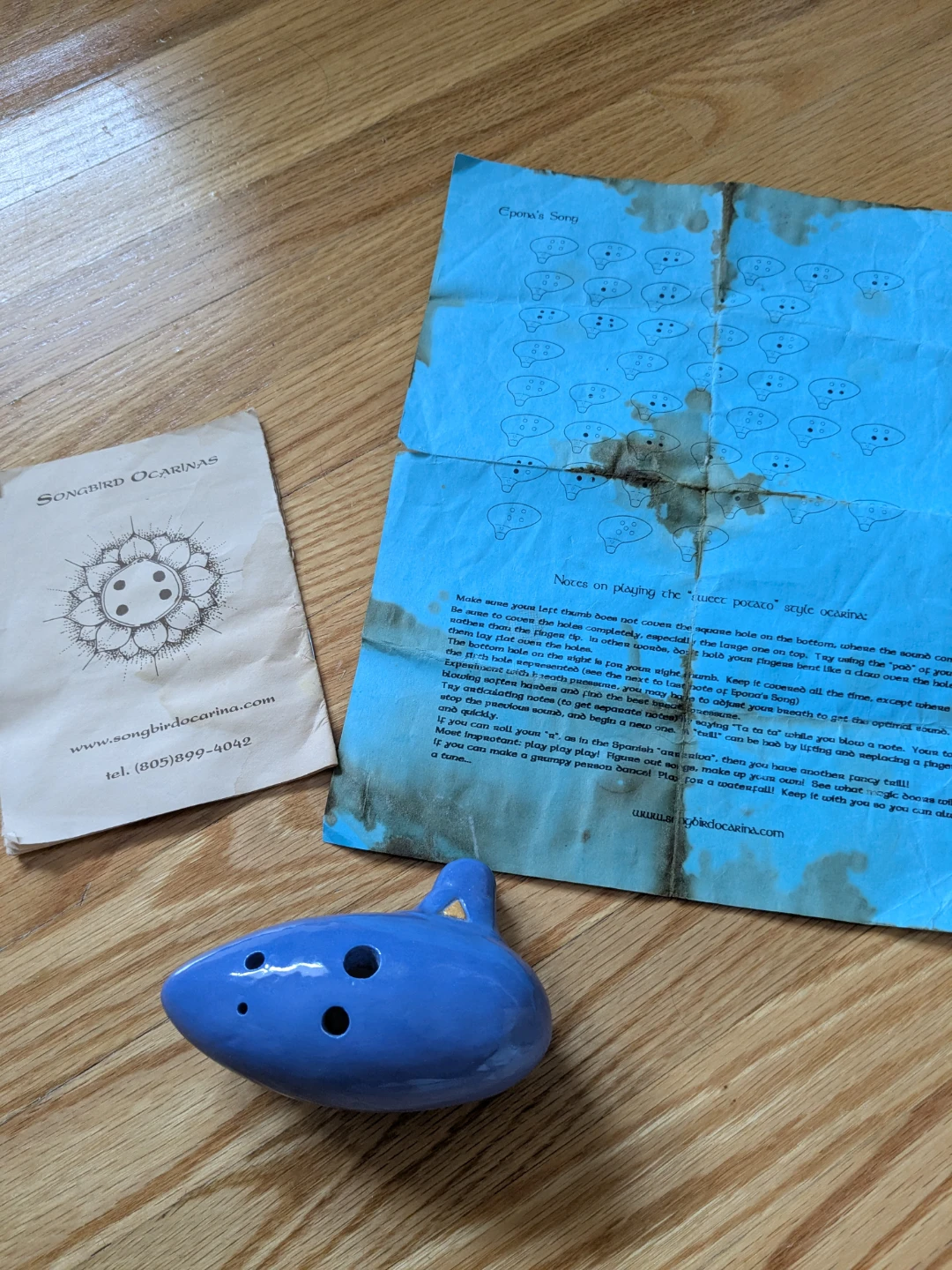 Songbird Ocarina Ceramic Blue Zelda Ocarina of Time