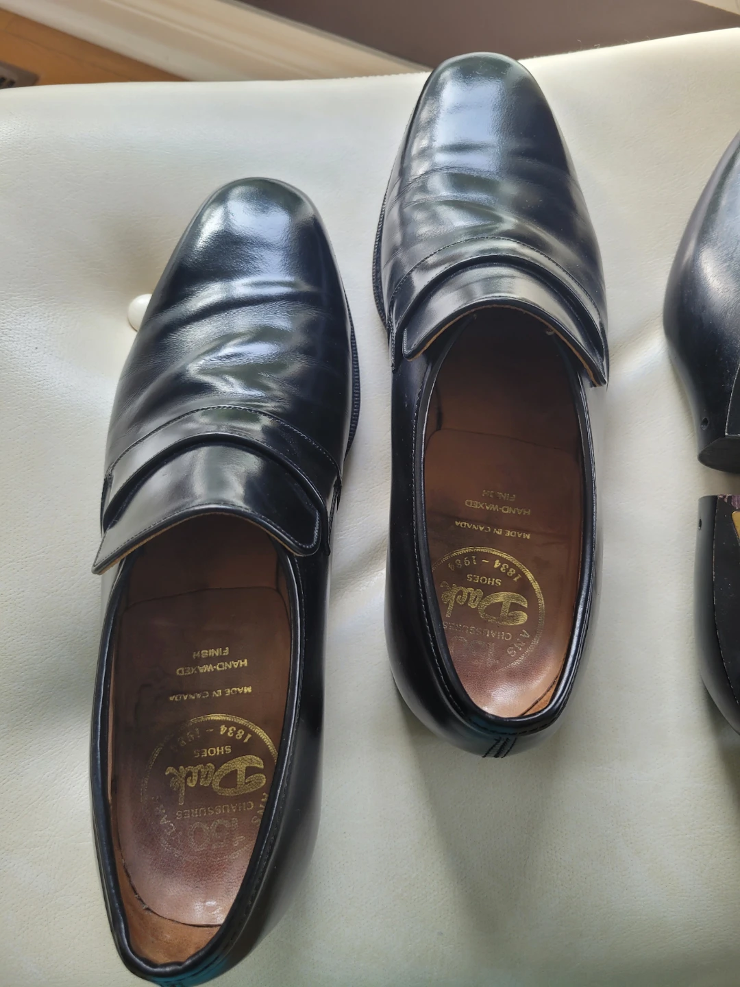 Vtg Dack's Black Leather Loafers - photo 3