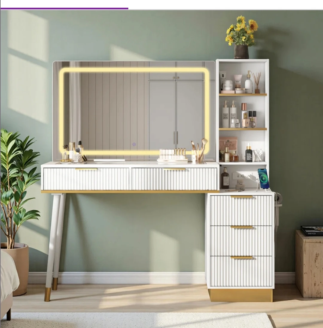 Vanity Desk with Lighted Mirror - photo 2