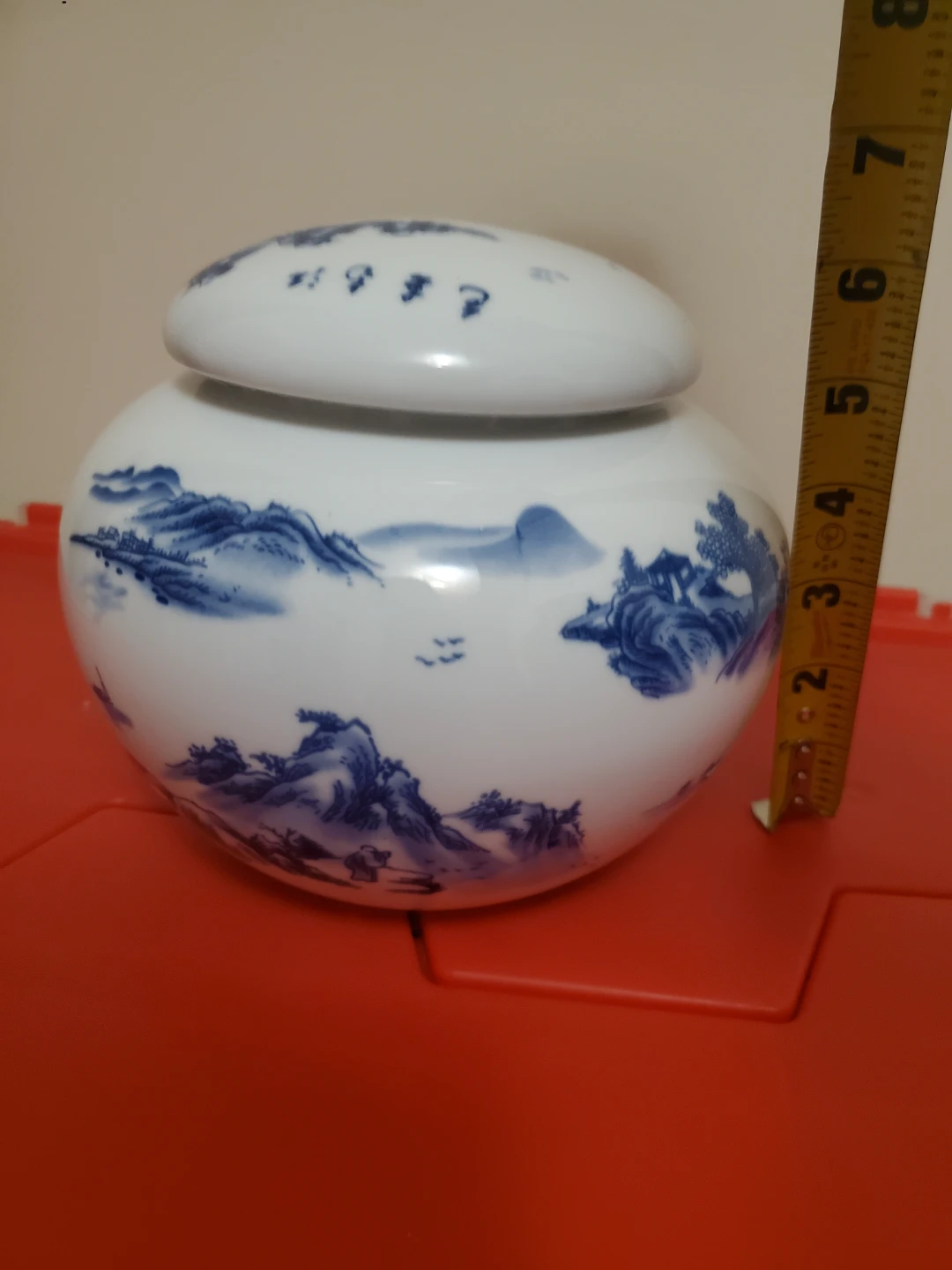 Blue and White Ceramic Lidded Jar - photo 5