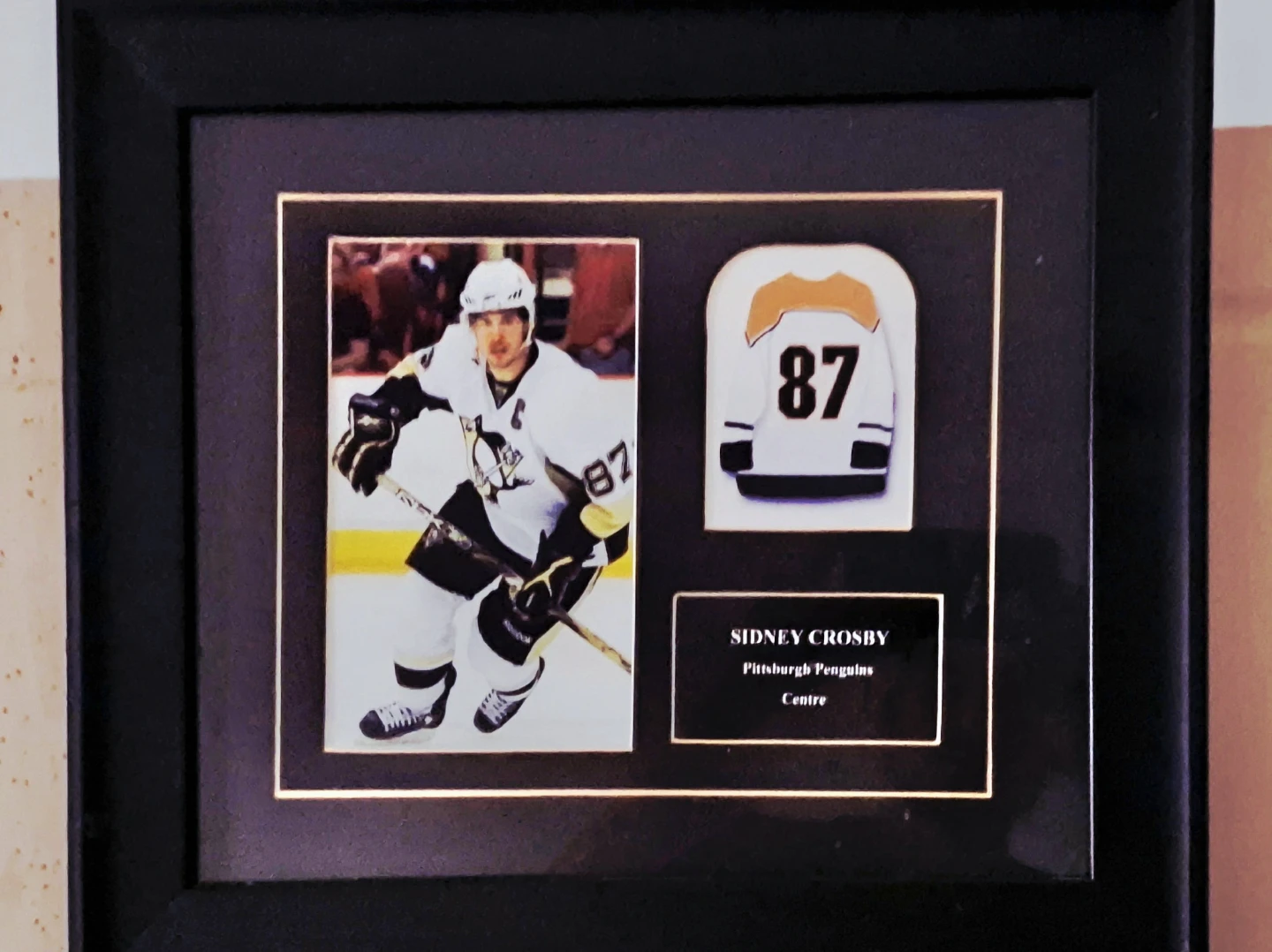 Sidney Crosby Framed Photo and Jersey Patch