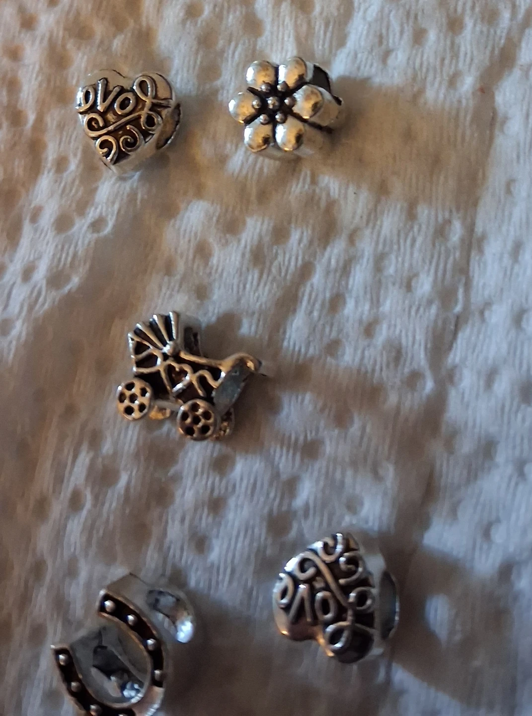 Set of 5 Assorted Silver-Tone Charms - photo 3