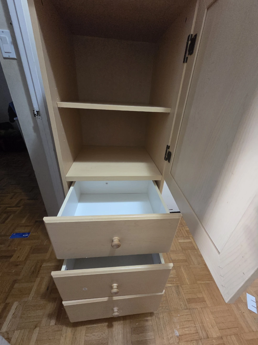 Tall Wooden Storage Cabinet with Three Drawers - photo 4